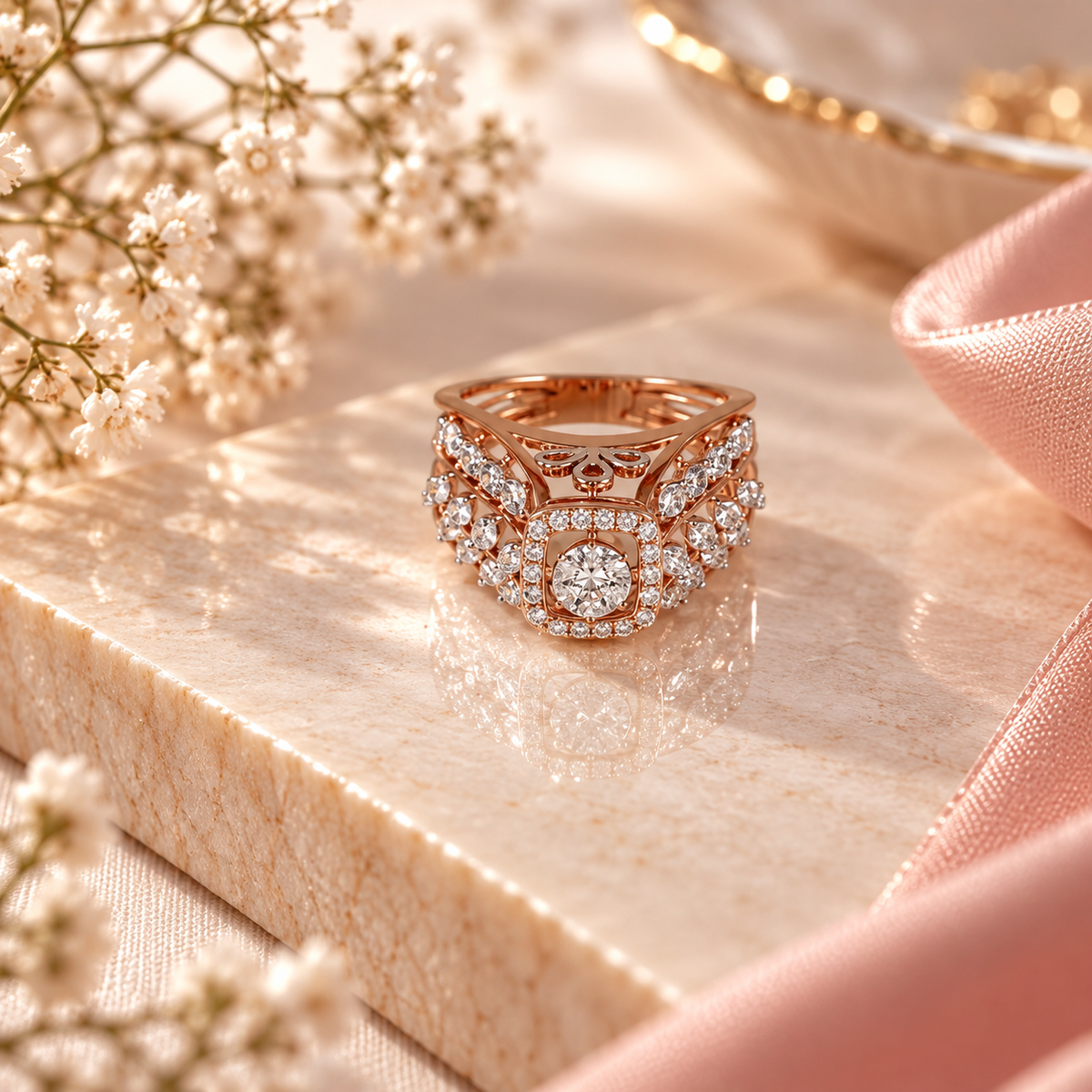 Yashvi Dewdrop Diamond Ring