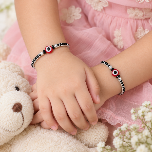 Evil Eye Nazariya Silver Baby Bangles