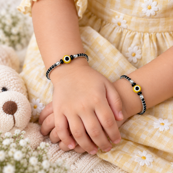 Sunny Evil Eye  Nazariya Silver Baby Bangles