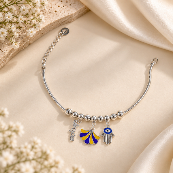 Evil Eye Charm Silver Bracelet