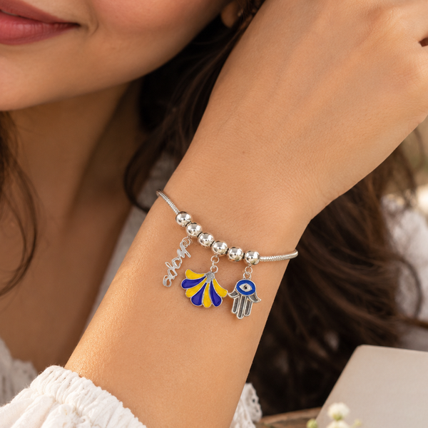 Evil Eye Charm Silver Bracelet