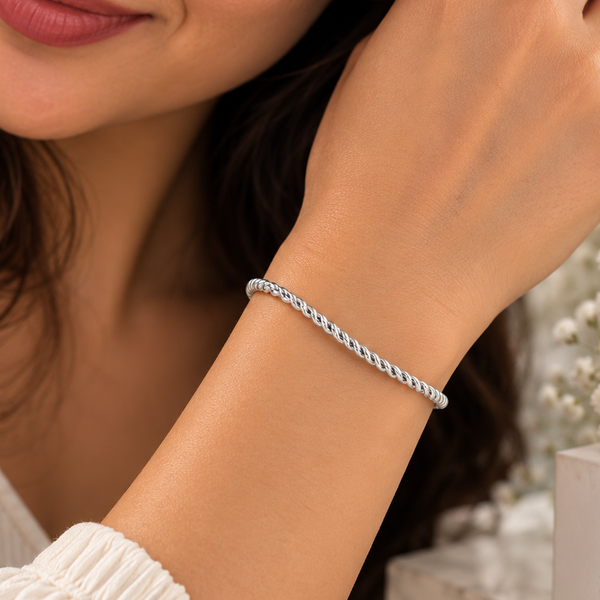 Zoya Classic Twisted Silver Bangle