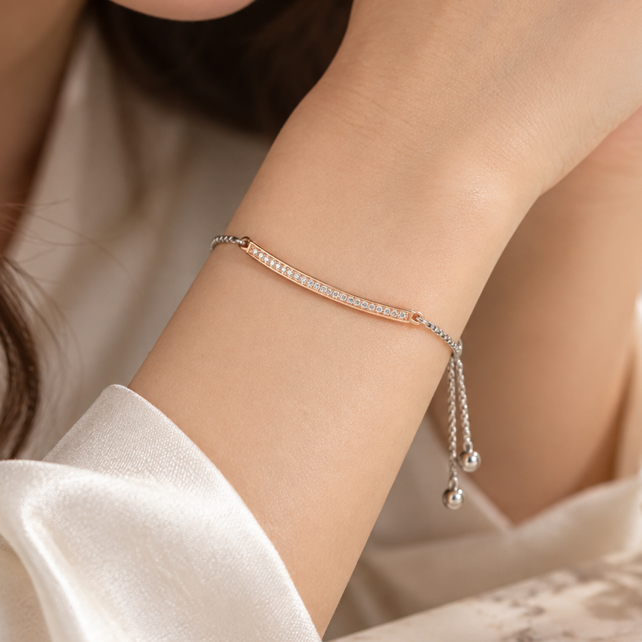 Bella Rosé Sparkle Silver Bracelet