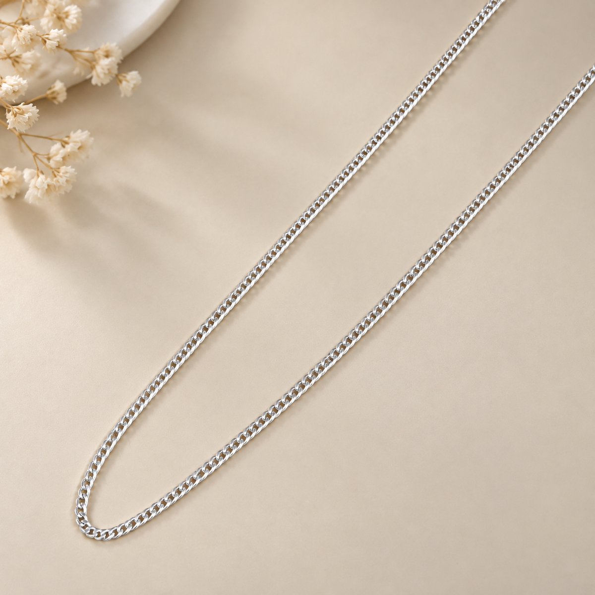 Ayaan Sleek Silver Chain For Him