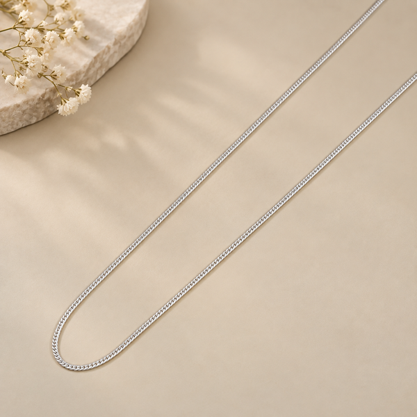 Atharv Slim Cuban Silver Chain For Him