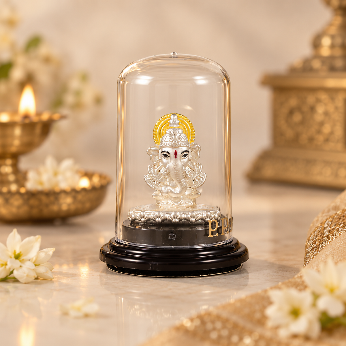 Divine Silver Ganpati Silver Idol