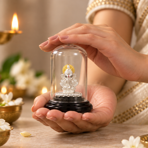 Divine Silver Ganpati Silver Idol