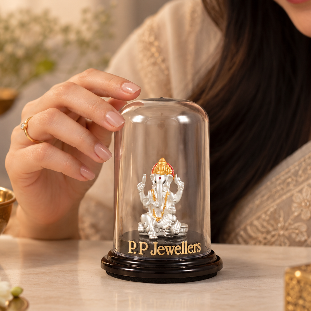 Blessings Lambodara Silver Idol