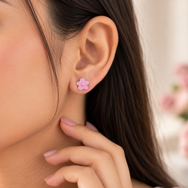 Moonlit Blossom Drop Silver Earrings