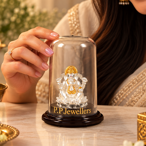Siddhivinayak Blessings Silver  Idol