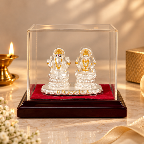 Kamal Siddhi Lakshmi  Ganesh Silver Idol