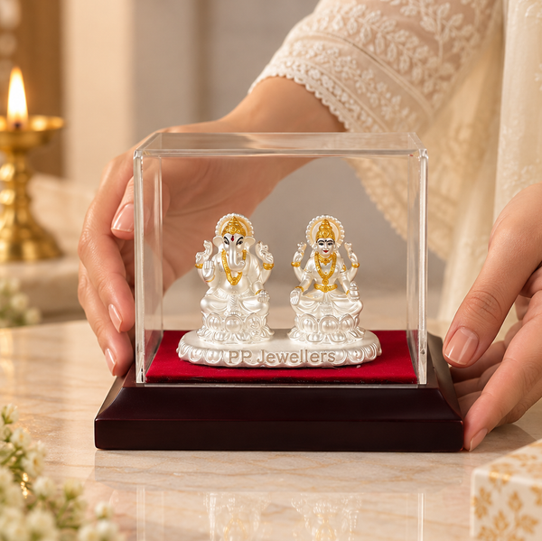 Kamal Siddhi Lakshmi  Ganesh Silver Idol