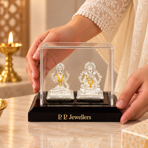 Siddhi Vinayak Lakshmi Silver Idol