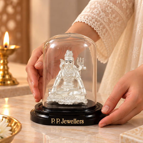 rishul Dhari Mahadev Silver Idol