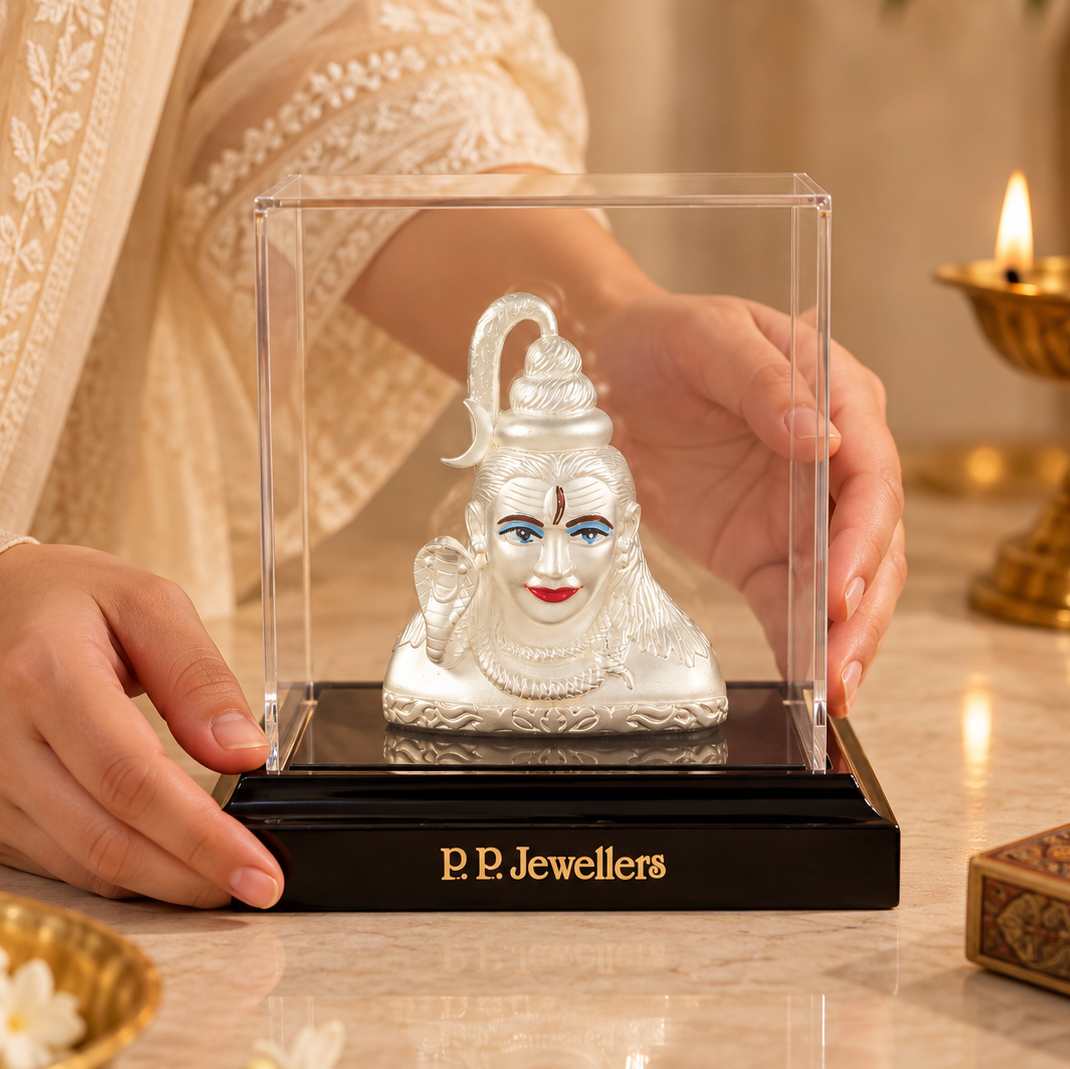 Neelkanth Mahadev Silver Idol