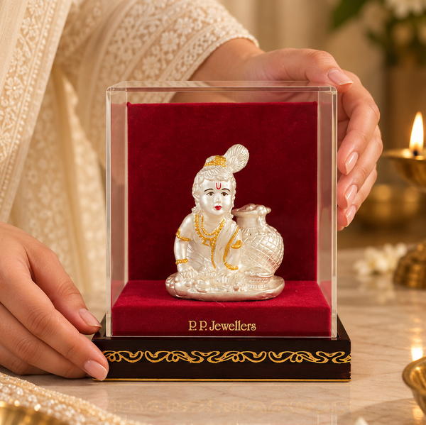 Makhan Mohan Bal Krishna Silver Idol