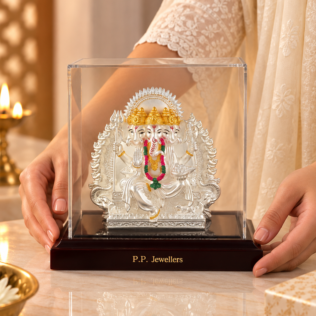 Panchmukhi Siddhivinayak Silver Idol