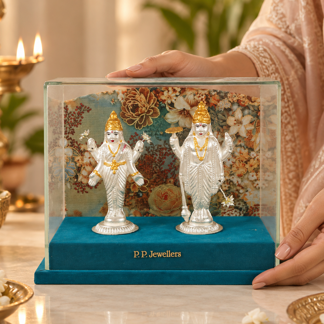 Vaikunth Shree Hari Lakshmi Silver Idol