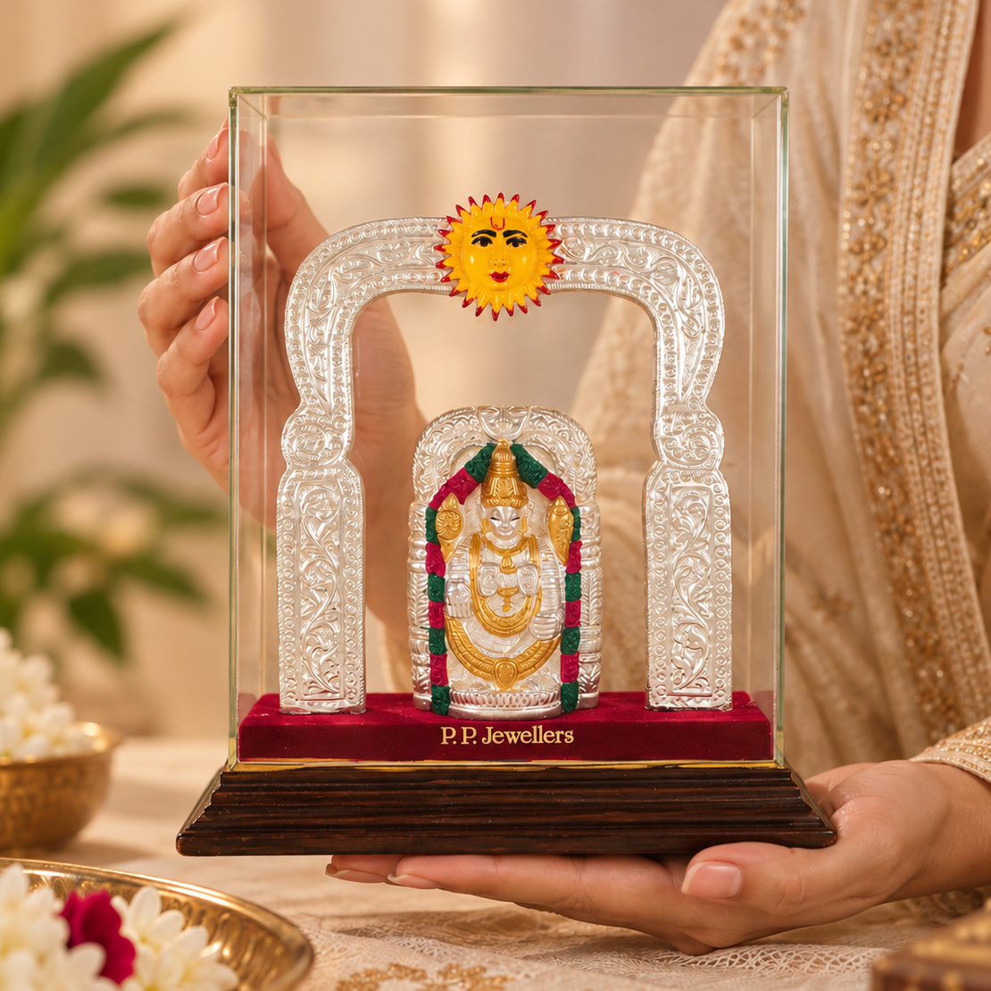 Surya Dwar Tirupati Balaji Silver Idol