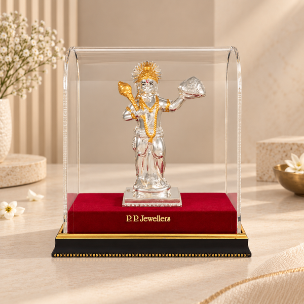Sanjeevani Shakti Hanuman Silver Idol