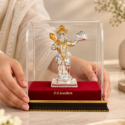 Sanjeevani Shakti Hanuman Silver Idol