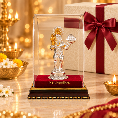 Sanjeevani Shakti Hanuman Silver Idol