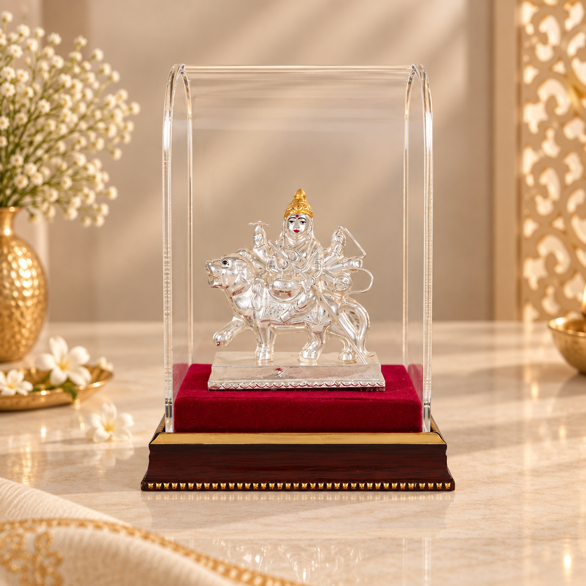 Sherawali Maa Veer Shakti Silver Idol