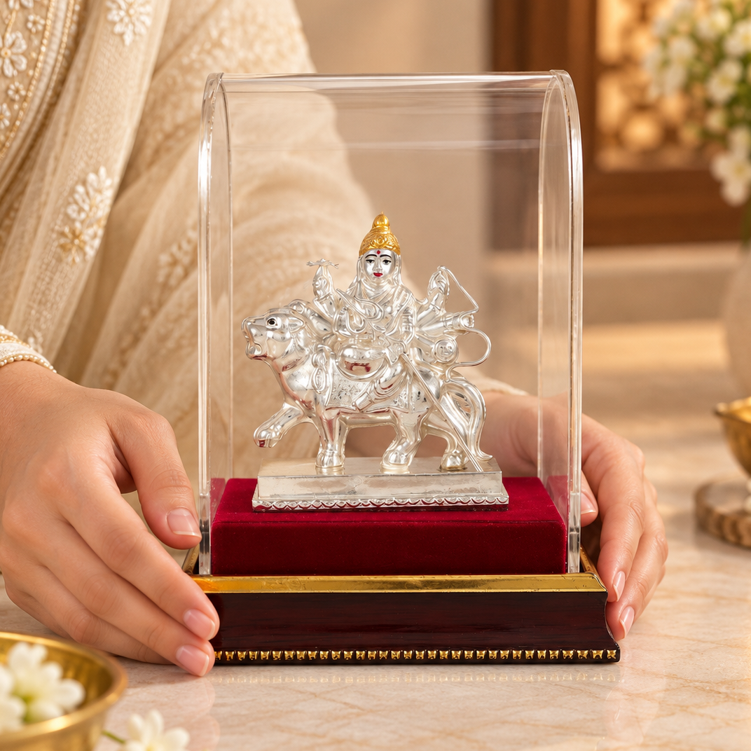 Sherawali Maa Veer Shakti Silver Idol
