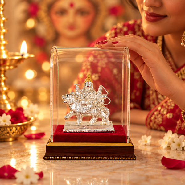 Sherawali Maa Veer Shakti Silver Idol