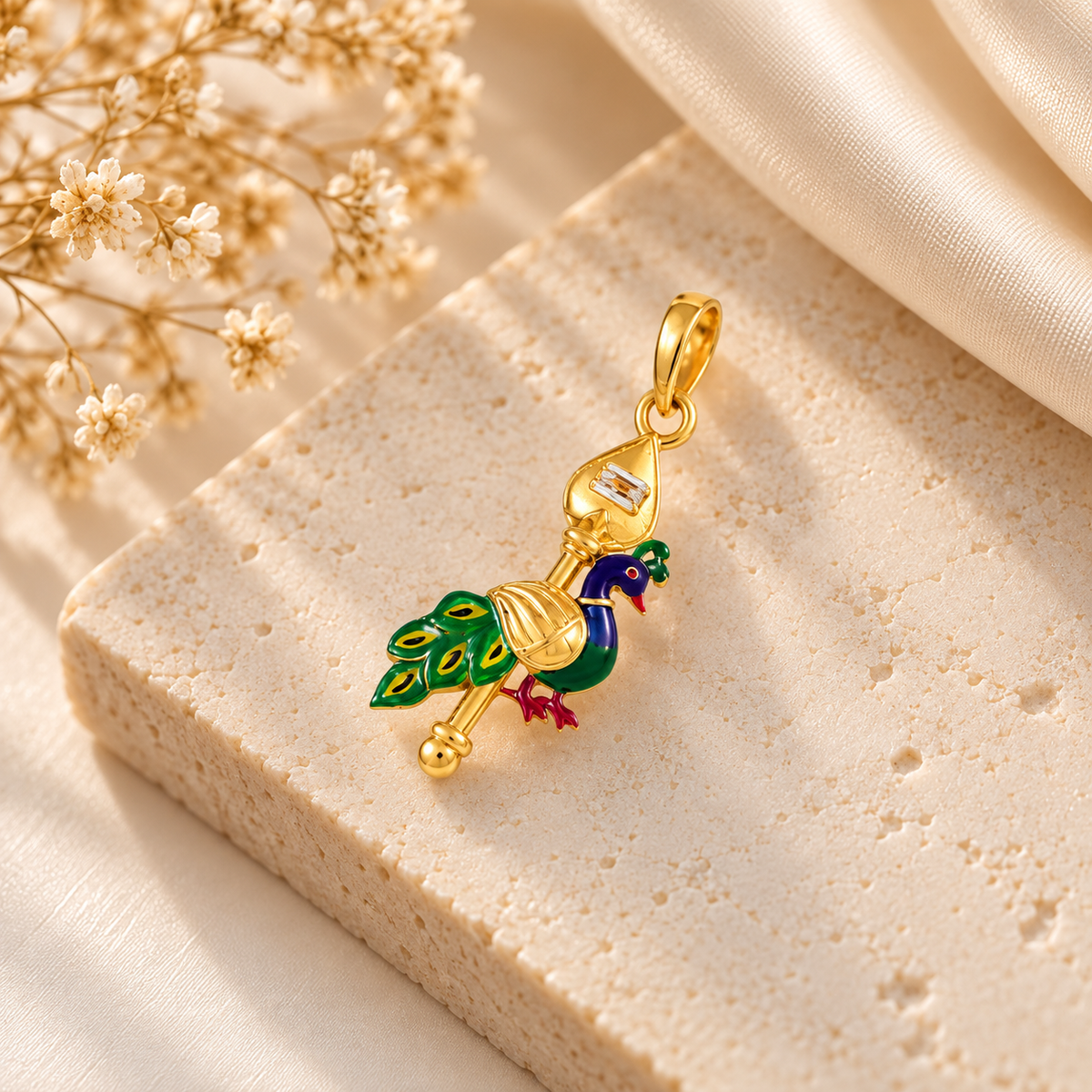 Vanya Murli Peacock Gold Pendant