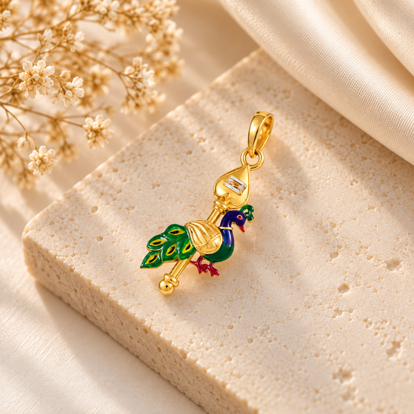Vanya Murli Peacock Gold Pendant
