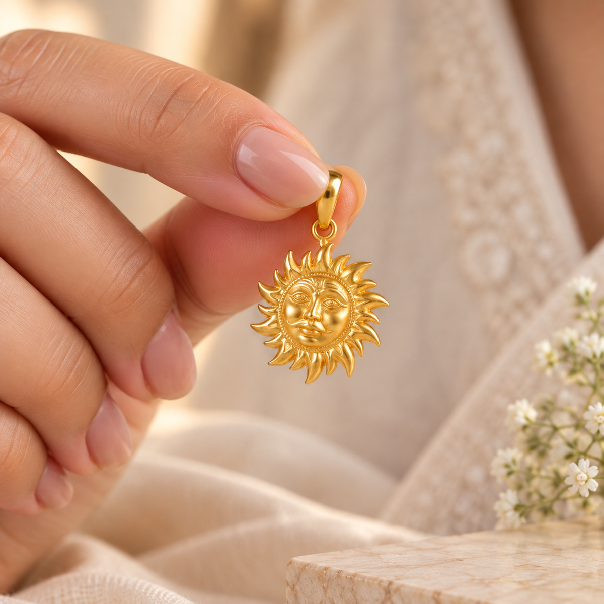 Surya Dev Gold Pendant