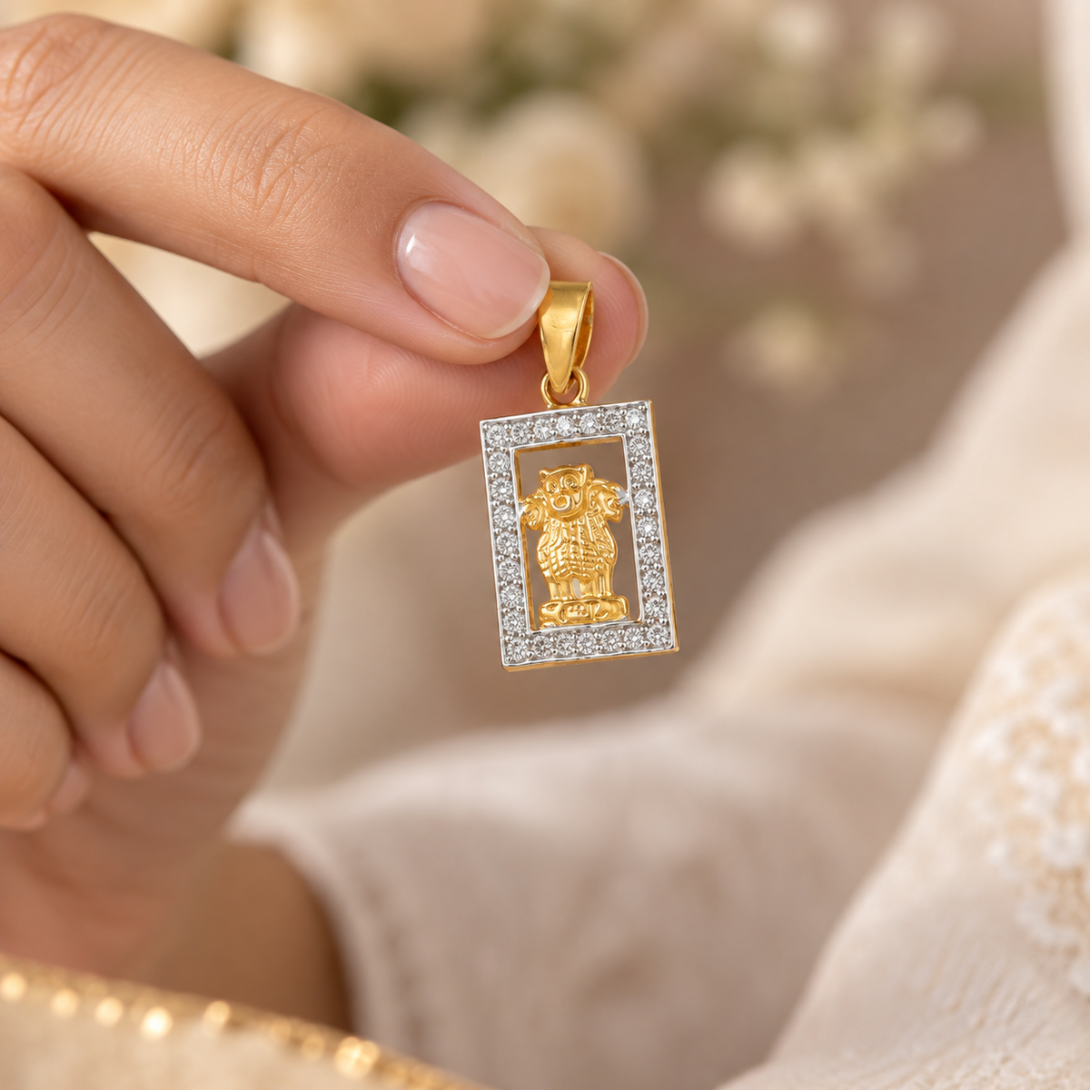 Shrinathji Frame Gold Pendant