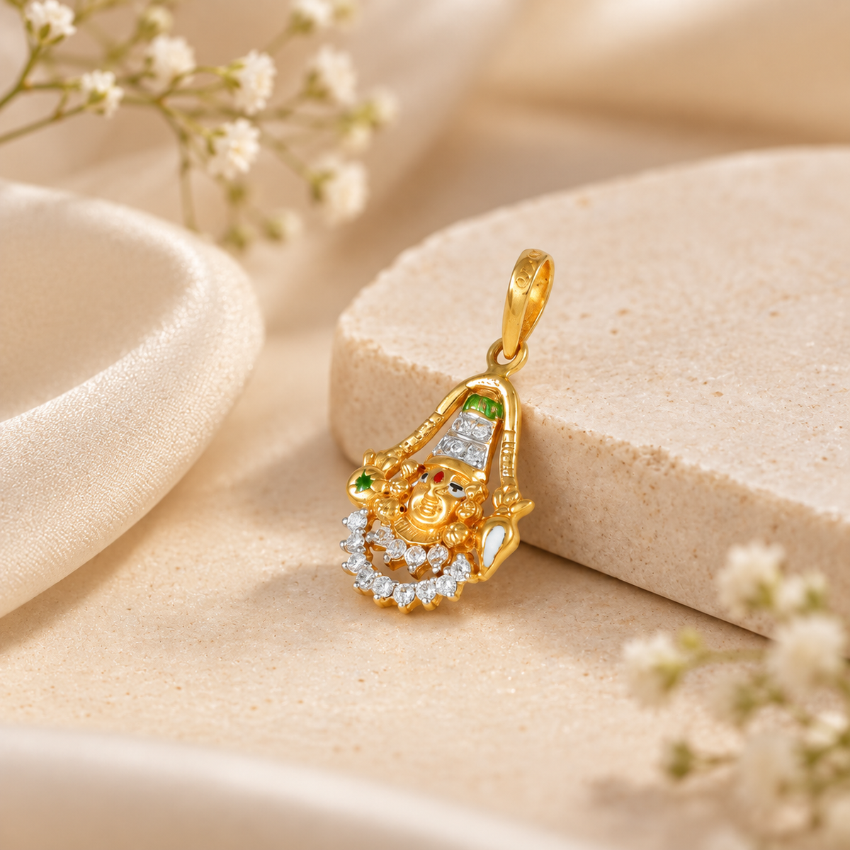 Balaji Shankh Gold Pendant