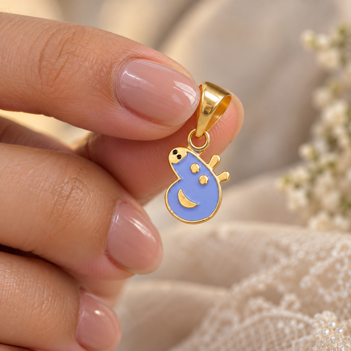 Playful Blue Dino Pendant For Kids