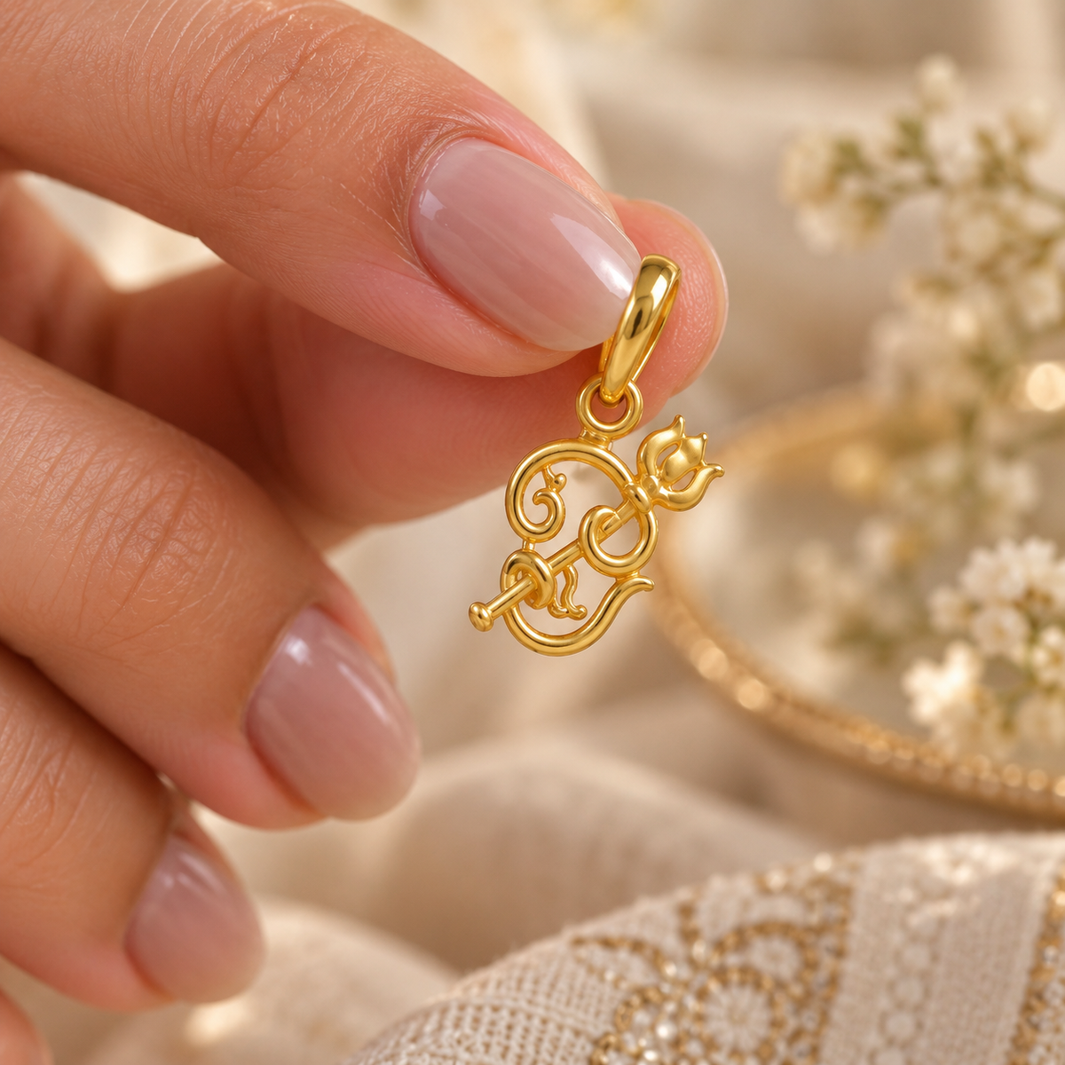 Mahadev Trishul Gold Pendant