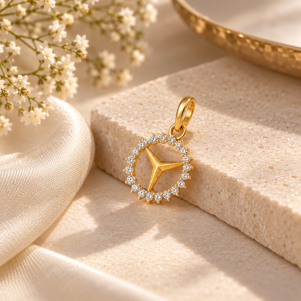 Star Halo Gold Pendant