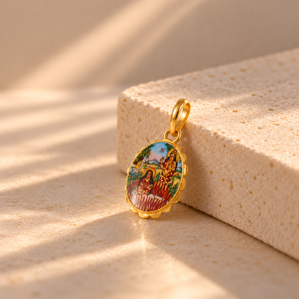 Sati Portrait Gold Pendant