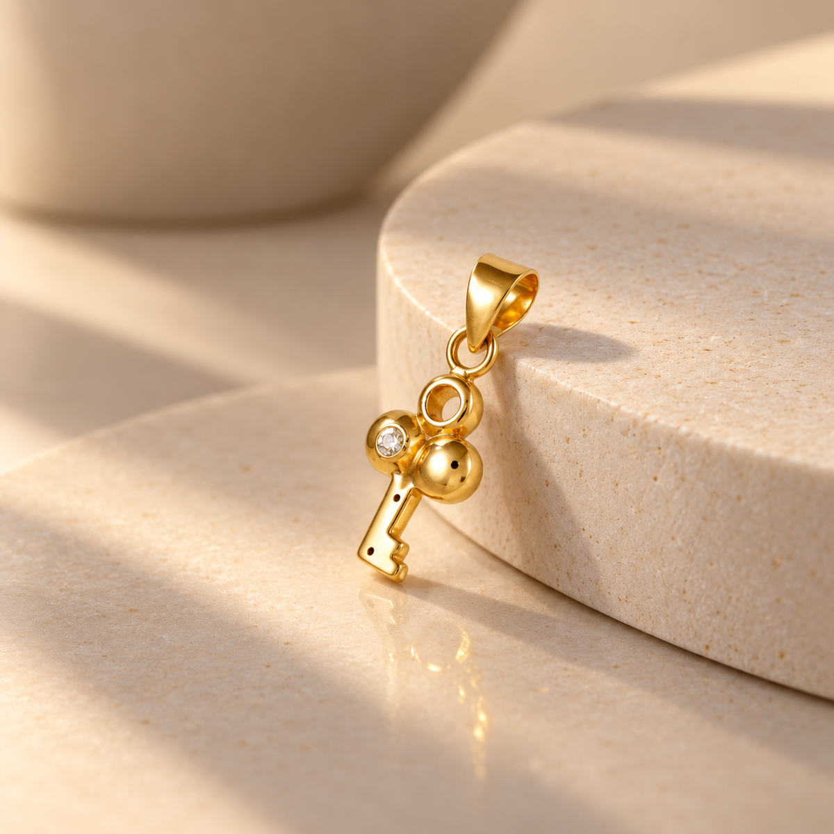 Lucky Mickey Key Gold Pendant