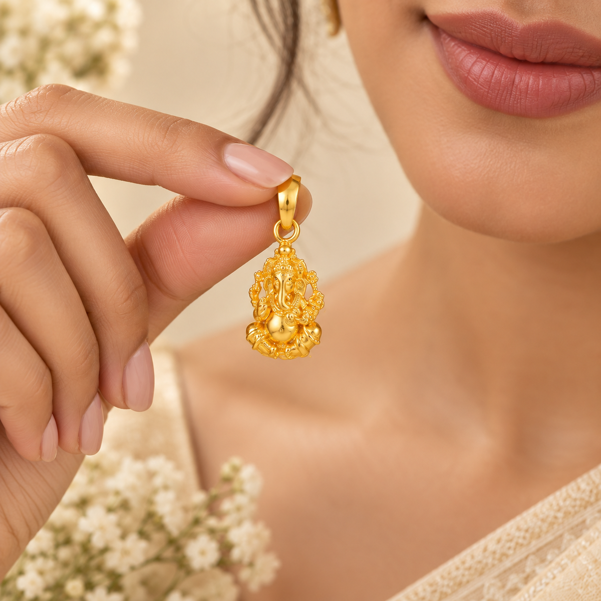 Siddhivinayak Idol Gold Pendant