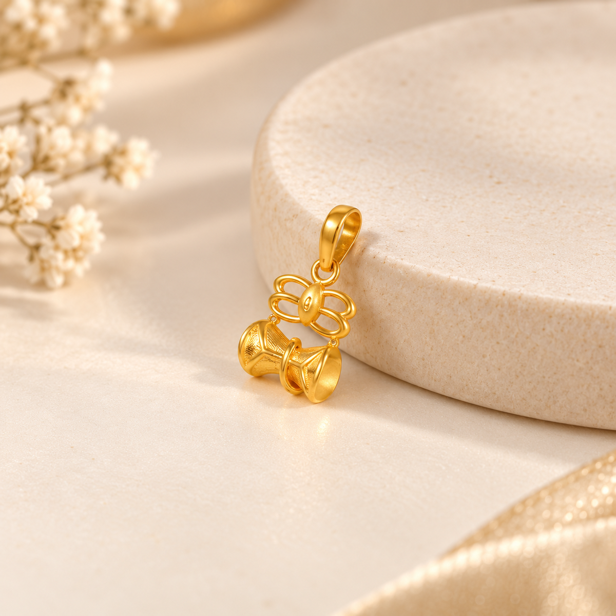 Twin Bells Gold Pendant