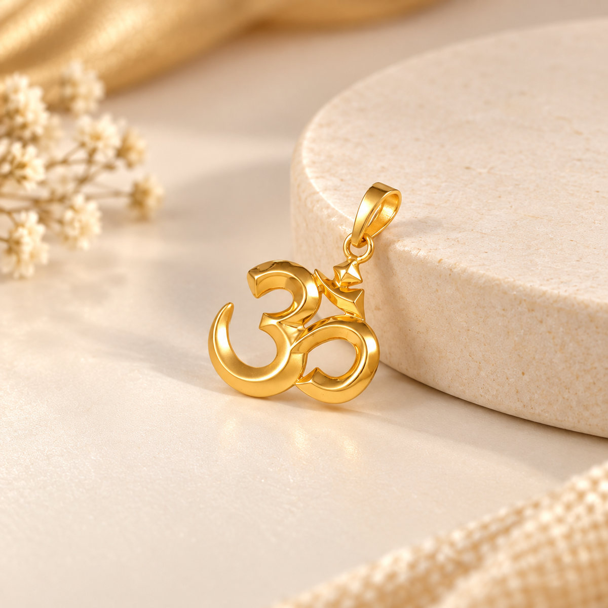 Sacred Om Gold Pendant For Him
