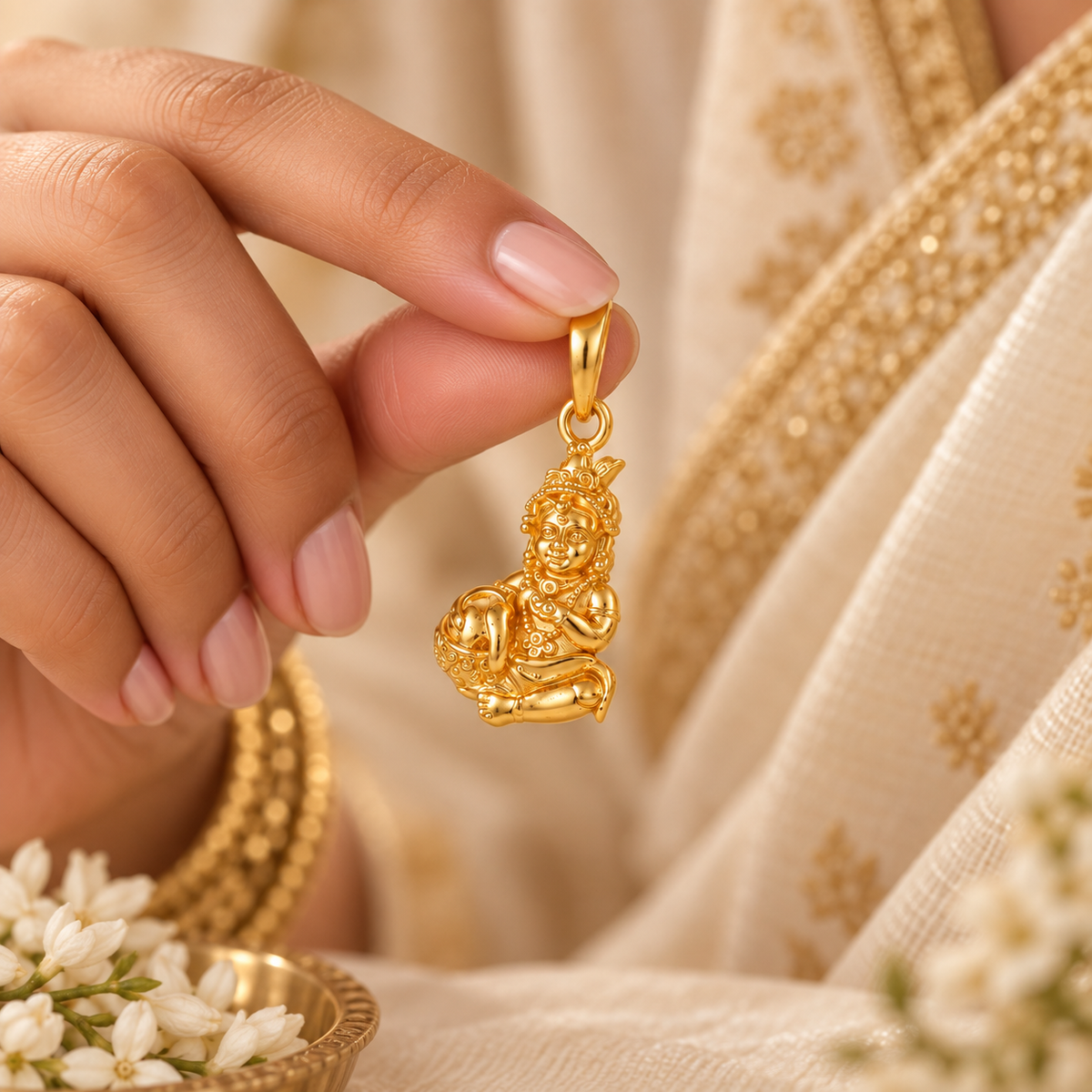 Bal Gopal Makhan Gold Pendant