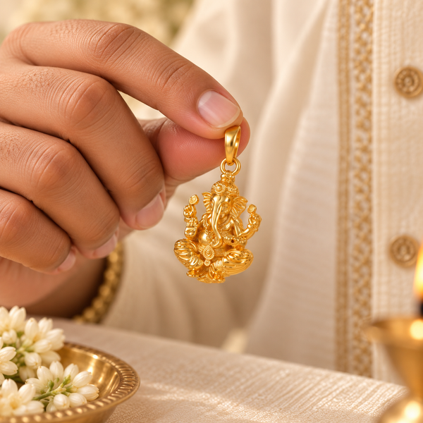 Vakratunda Gold Pendant For Him