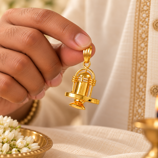 Shiva Lingam Gold Pendant For Him