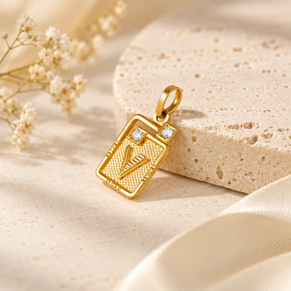 Twin Arrow Gold Pendant