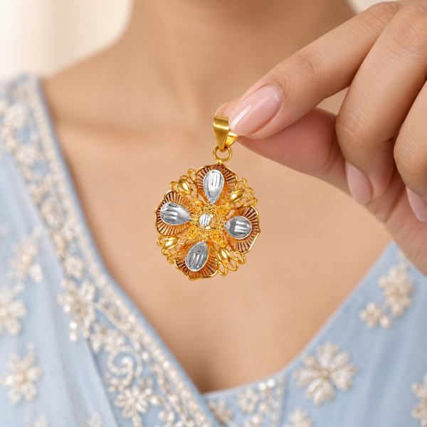 Tanvi  Petal Bloom Gold Pendant