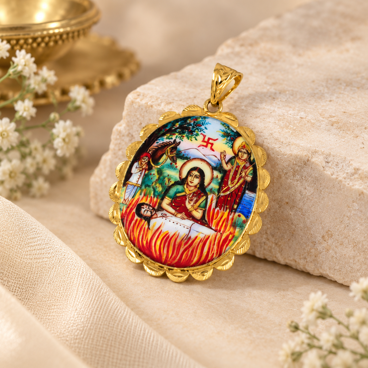 Sati Mata Gold Pendant