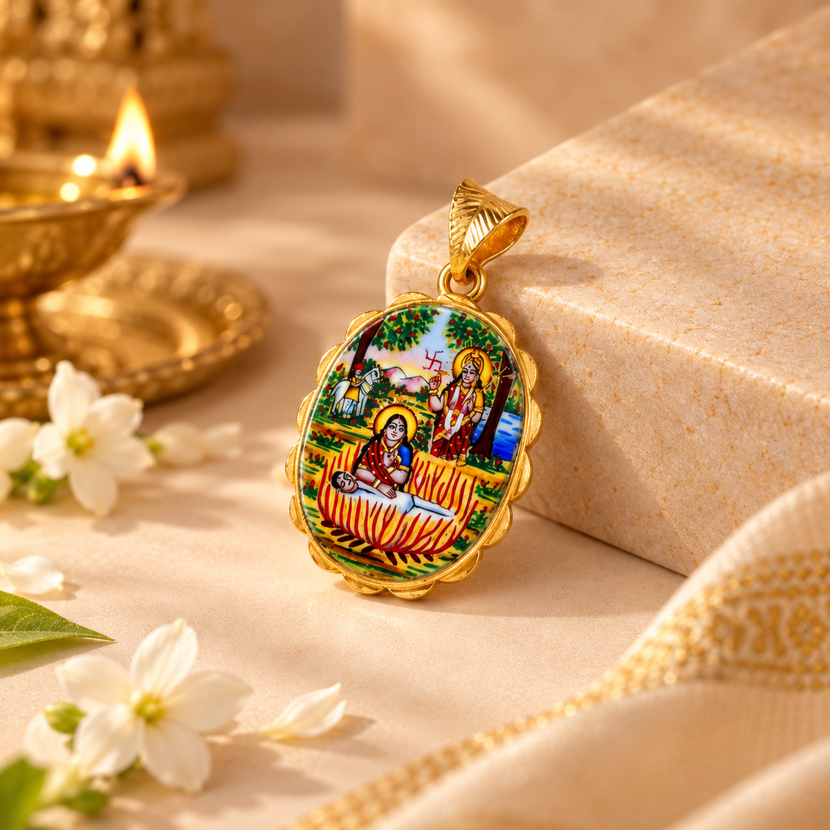 Krishna Leela Gold Pendant
