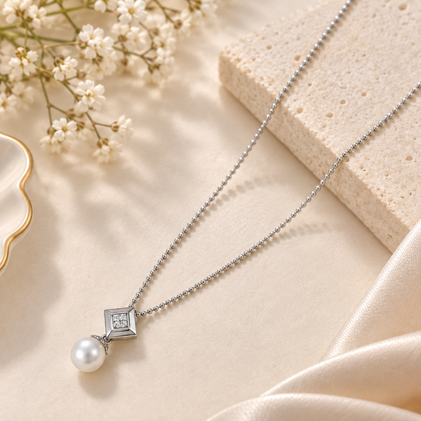 Ruhi Pearl Drop Square Gold Chain